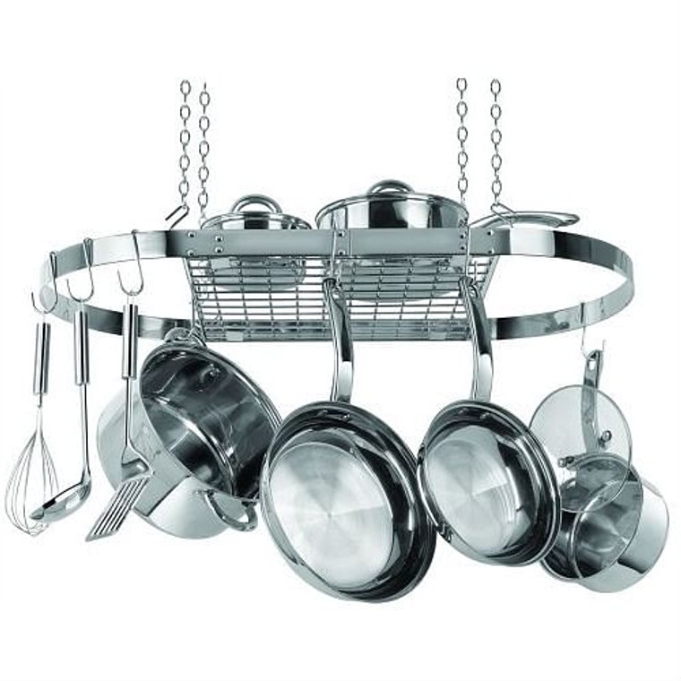 Stainless Steel Oval Pot Rack for Kitchen Cookware Storage Q280-SPR57916