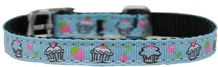 Cupcakes Nylon Dog Collar with classic buckle 3/8" Blue Size 8 S528-126-019 38BBL8