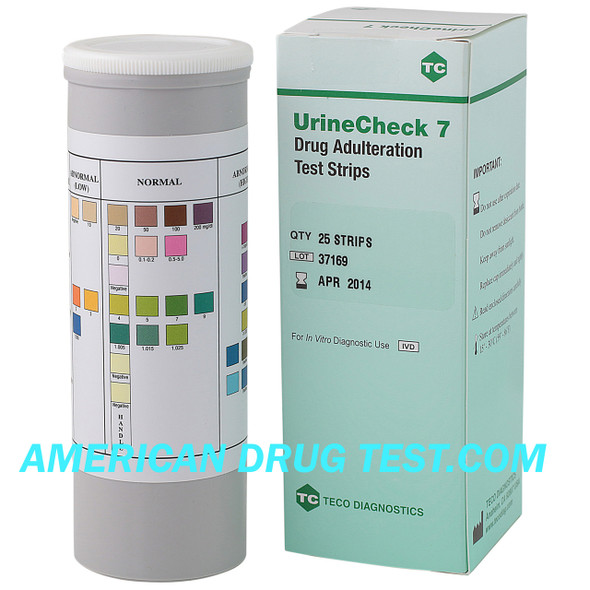 UrineCheck 7 Adulteration Test Strips D-700-25 Teco Diagnostics by americandrugtest.com