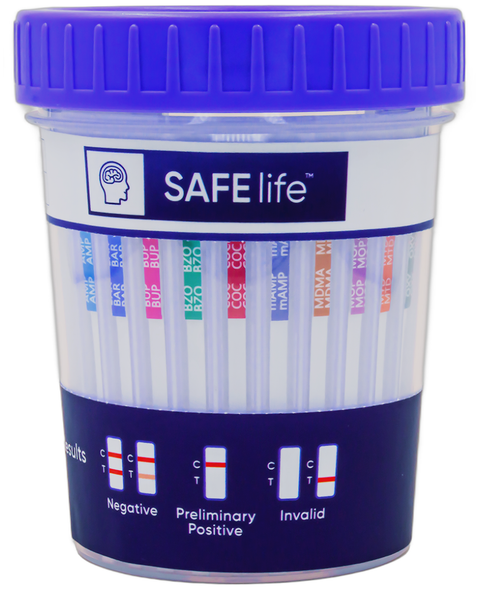 SAFElife Wondfo USA T-cup drug test screen for the detection of 5 drugs of abuse