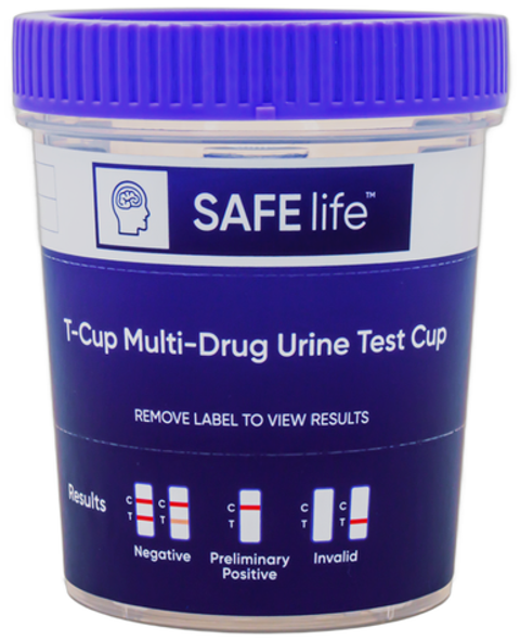 13 Panel SAFElife™ T-Cup® Rapid Drug Test, CLIA Waived from Wondfo USA, TDOA-2135 : AMP, BAR, BUP, BZO, COC, mAMP, MDMA, MOP, MTD, OXY, PCP, TCA, THC