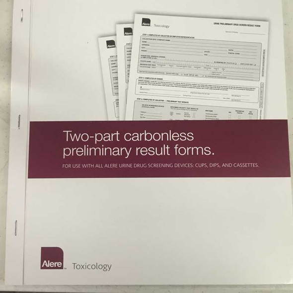 Alere 2-Part Result Forms 25/Pack Part Number 2430P