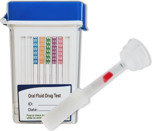 American Drug Test Oral 10 Panel SalivaScan Flip Top Cube Drug Test from Healgen Scientific