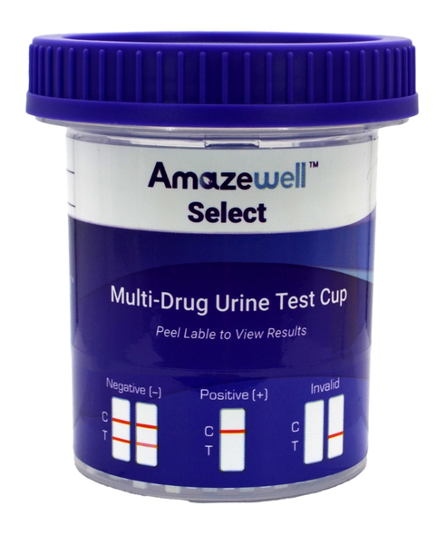 Amazwell® Select Drug Test Cup 6-Panel Wondfo CLIA Waived Strips Labeled