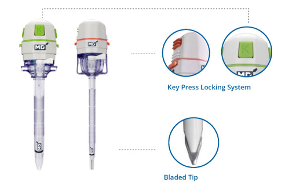 AccuMedx™ Fully Detachable Bladed and Bladeless Laparoscopic Trocar System, Numerous Sizes in Stock from American Drug Test