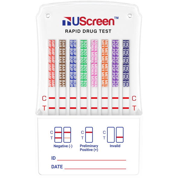 UScreen™ 10 Panel Drug Test Dip Card, CLIA Waived # USSDIP-10P