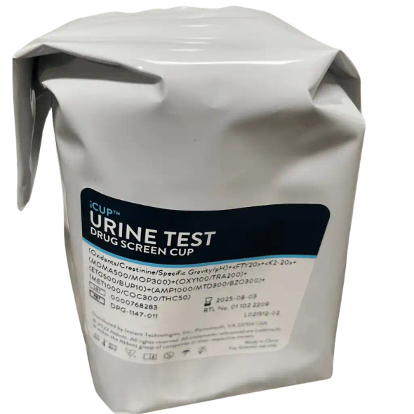 10-Panel iCup® Rapid Drug Test by Abbott Diagnostics, 25/Box | I-DOA-1157-051 Foil Pouch