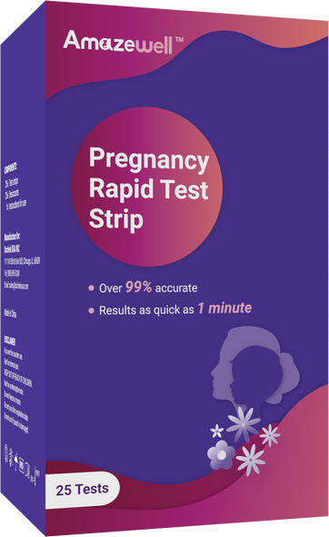 Amazewell® Pregnancy (hCG) Rapid Test Strip, OTC Approved, 25/Box