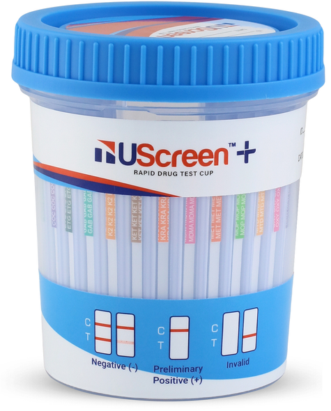 UScreen+ Premium Drug Test Cup CLIA Waived 20 Panel with 6 Adulterants | USSCUPAF-20SEFKKKT