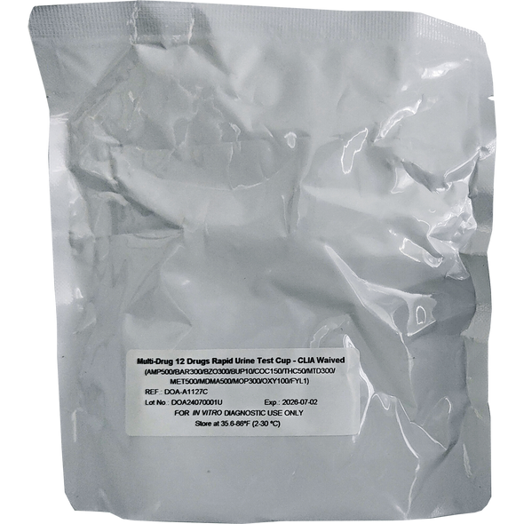 AllTest Multi-Panel Rapid Drug Test Cup, 14 Panel, 25/Box | DOA-1147-A8 Pouch