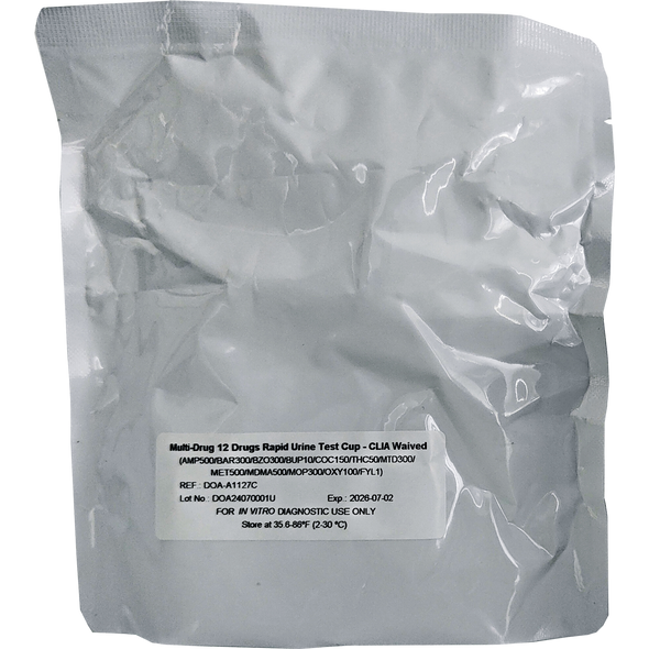 AllTest Multi-Panel Rapid Drug Test Cup, 14 Panel, 25/Box | DOA-1147-A8 Pouch