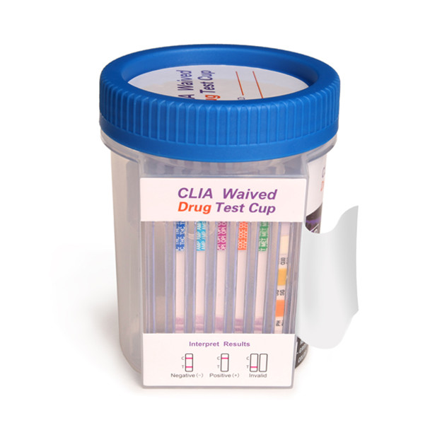 5 Panel Drug Test Flat Front Cup CLIA Waived with Adulterants  from Healgen Scientific