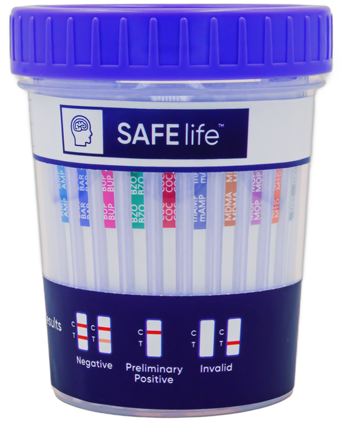 SAFElife Wondfo USA T-cup drug test screen for the detection of 13 Drugs of Abuse Panels