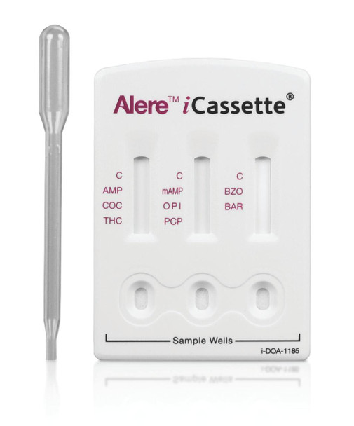 Alere iCassette 8-Panel drug test cassette with pipette