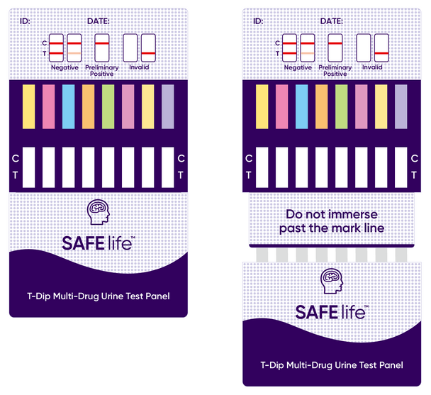 12 Panel Dip Card Drug Test CLIA Waived SAFElife™ T-Dip® by Wondfo  (Multiple Panel Configuration Choices)