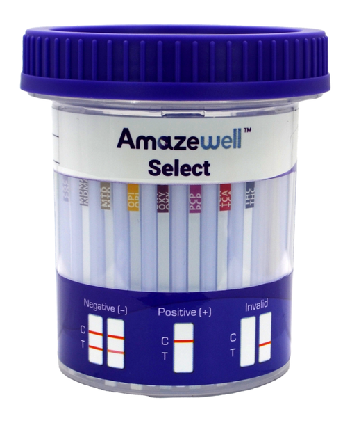Amazwell® Select Drug Test Cup 16-Panel Wondfo CLIA Waived Strips Visible