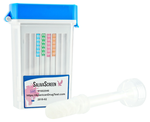 American Drug Test Oral 10 Panel SalivaScan Flip Top Cube Drug Test from Healgen Scientific