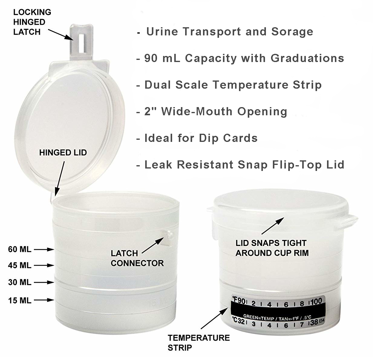 Capitol Vial 8 oz. Urine Collection Container