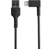 StarTech 1 m (3.3 ft.) Durable Angled Lightning to USB Cable - Black Product Image 2