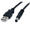StarTech USB to 5v DC Cable - USB A to Type M Barrel 5.5mm 5V DC Plug Main Product Image