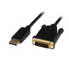 StarTech 6ft DP to DVI Converter Cable - DisplayPort to DVI Black Main Product Image