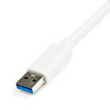 StarTech USB 3.0 to Gigabit Ethernet Adapter NIC w/ USB Port - White Product Image 2