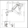 Brateck Single Monitor Full Extension Gas Spring Single Monitor Arm 17in - 32in Up to 8Kg Per screen VESA 75x75/100x100 Product Image 3