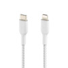 Belkin BOOST↑CHARGE Braided USB-C to Lightning Cable (1m / 3.3ft) - White (CAA004bt1MWH) - fast charging - Tested to withstand 10,000+ bends Product Image 2