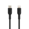 Belkin BOOST↑CHARGE USB-C to Lightning Cable (1m / 3.3ft) - Black (CAA003bt1MBK) - Fast Charge Compatible - Tested to withstand 8,000+ bends Product Image 2