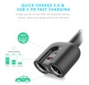 mBeat Gorilla Power Dual Port USB-C PD & QC3.0 Car Charger with Cigar Lighter Splitter Product Image 2