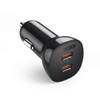 Choetech TC0008-BK Dual USB-C 36W Car Charger Adapter Black Main Product Image