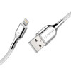 Cygnett Armoured Lightning to USB-A Cable (1M) - White (CY2685PCCAL) - Support Fast & Safe Charging 2.4A/12W - Double Braided Nylon Cable - MFi Certified Product Image 2