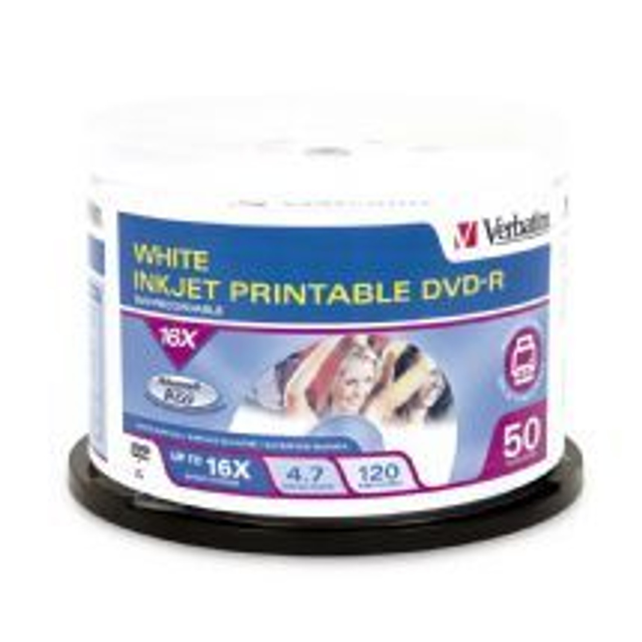 Verbatim DVD-R 4.7GB White InkJet Printable 50 Pack 16x - 95137