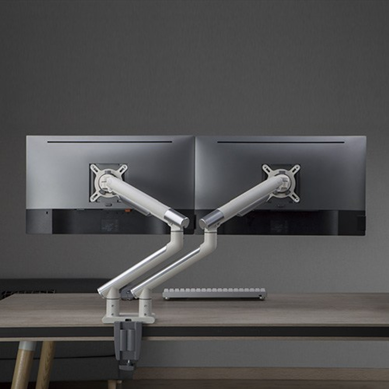 brateck dual aluminium counterbalance monitor arm