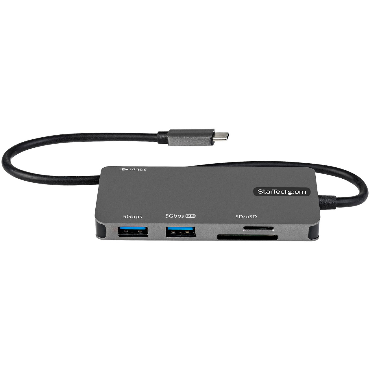StarTech.com USB C Multiport Adapter - USB-C to HDMI or Mini DisplayPort 4K  60Hz - 100W Power Delivery Pass-Through - 4-Port 10Gbps USB Hub - USB Type-C  Mini Dock - 12/30cm Long