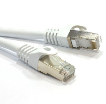 Product image for Hypertec CAT6A Shielded Cable 1m Grey/White Color 10GbE RJ45 Ethernet Network LAN S/FTP LSZH Cord 26AWG PVC Jacket | AusPCMarket Australia