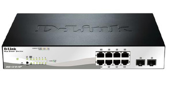 D-Link 10-Port Gigabit Smart Managed PoE Switch with 8 PoE RJ45 and 2 SFP Ports Main Product Image