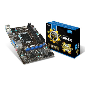 Image for MSI H81M-E33 LGA 1150 Micro-ATX Motherboard AusPCMarket