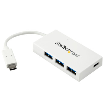 StarTech 4 Port USB C Hub - USB-C to C and A - USB 3.0 Hub - White Main Product Image