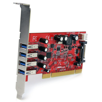 StarTech Quad Port PCI SuperSpeed USB 3 Controller Card with SATA Power Product Image 2