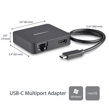 StarTech USB-C Multiport Adapter - With 4K HDMI GbE USB-C USB-A Product Image 2