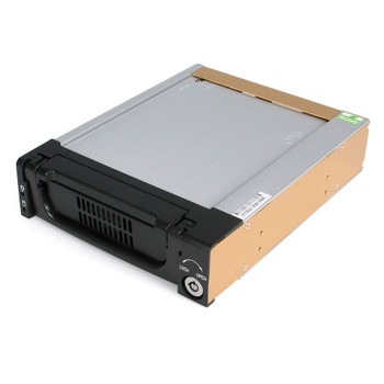 StarTech Black Aluminum 5.25in Rugged SATA Hard Drive Mobile Rack Drawer Main Product Image