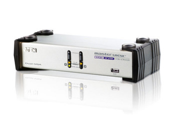 Aten 2 Port Dual View VGA KVM Switch with audio -  includes 2 VGA USB KVM Cables and 2 VGA PS/2 KVM Cables included Main Product Image