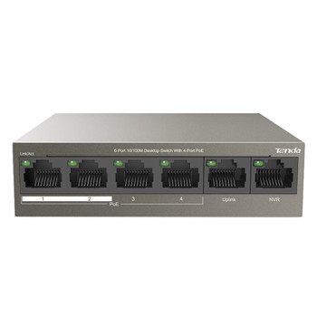 Tenda TEF1106P-4-63W 6-Port 10/100Mbps Switch with 4-Port PoE Main Product Image