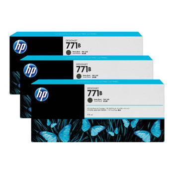 Product image for HP 771B 775Ml Matte Black DesignJet Ink Cartridge 3-Pack - Z6200/Z6800/Z6810