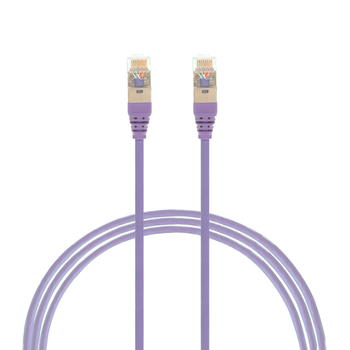 4Cabling 0.75m Cat 6A RJ45 S/FTP THIN LSZH 30 AWG Network Cable - Purple Main Product Image