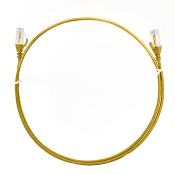 4Cabling 2.5m Cat 6 RJ45 RJ45 Ultra Thin LSZH Network Cable - Yellow Main Product Image