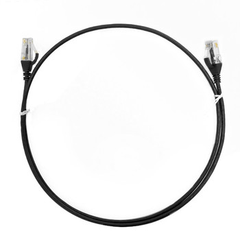 4Cabling 0.25m Cat 6 Ultra Thin LSZH Ethernet Network Cable - Black Main Product Image
