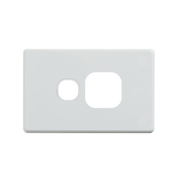 4Cabling Classic Single Power Point Cover Plate - White - Horizontal Main Product Image