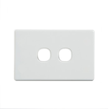 4Cabling Elegant 2 Gang Grid and Cover Plate - White Main Product Image